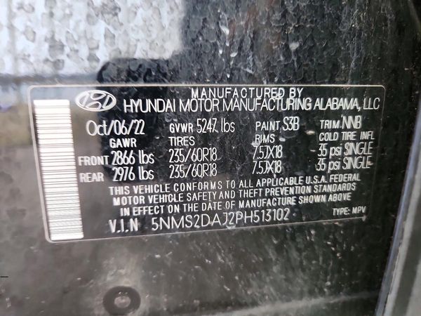 2023 HYUNDAI SANTA FE SEL — VINS