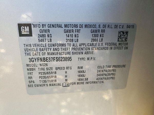 2015 CADILLAC SRX Luxury — VINS