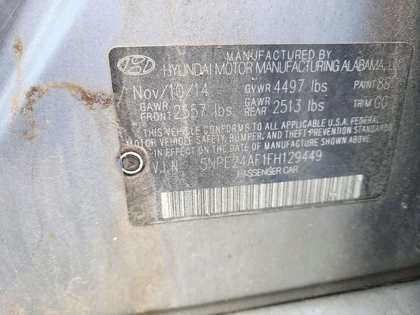 2015 HYUNDAI SONATA SE, ECO — VINS