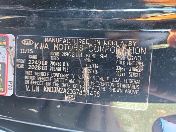 2016 KIA SOUL Plus — VINS