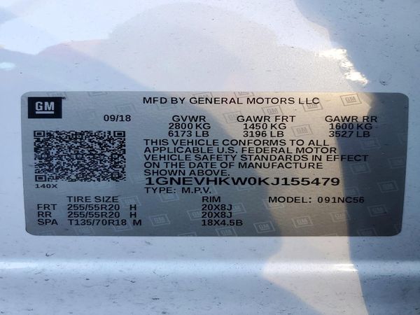 2019 CHEVROLET TRAVERSE LT — VINS
