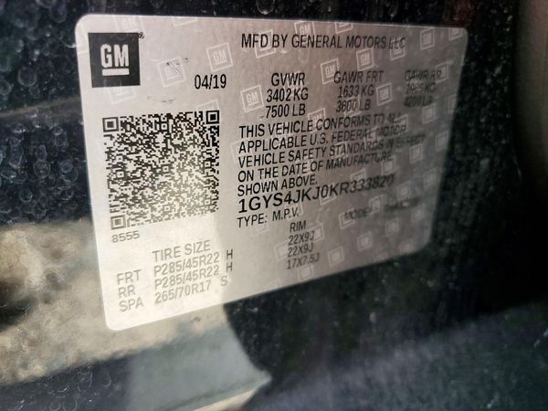 2019 CADILLAC ESCALADE ESV Premium Luxury — VINS