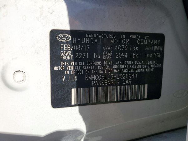2017 HYUNDAI IONIQ HEV Limited w/Ultimate — VINS