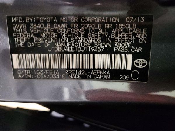 2013 TOYOTA COROLLA — VINS