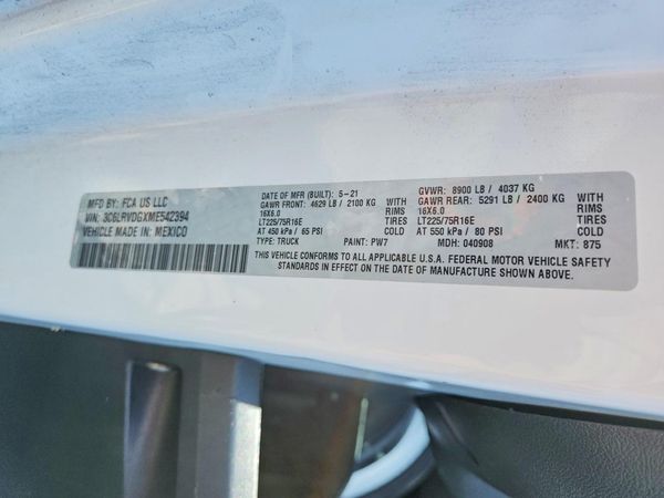 2021 RAM PROMASTER 2500