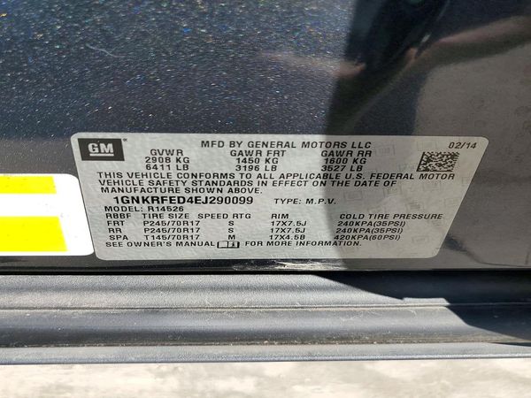 2014 CHEVROLET TRAVERSE LS — VINS