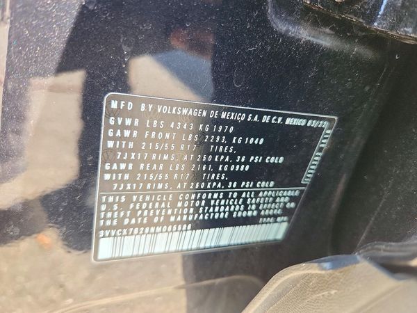 2022 VOLKSWAGEN TAOS S — VINS