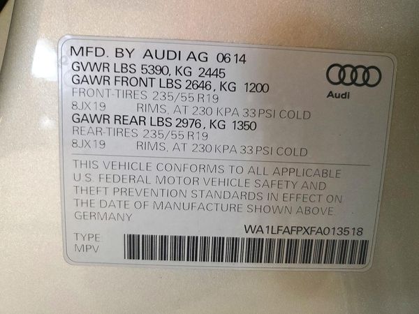 2015 AUDI Q5 Premium Plus — VINS