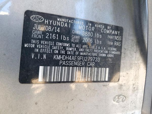 2015 HYUNDAI ELANTRA GLS(Middle) — VINS