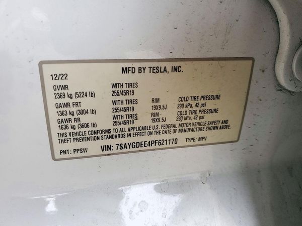 2023 TESLA MODEL Y — VINS