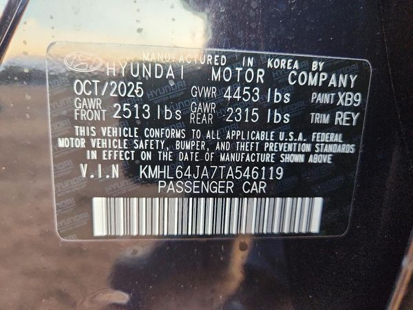 2026 HYUNDAI SONATA SEL Sport — VINS