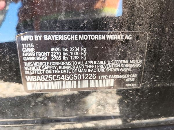 2016 BMW 328 GT — VINS