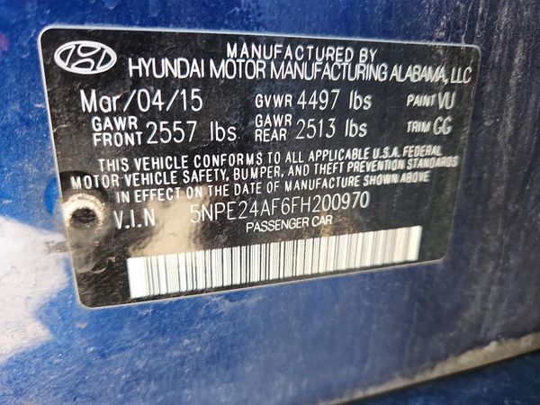 2015 HYUNDAI SONATA SE, ECO — VINS