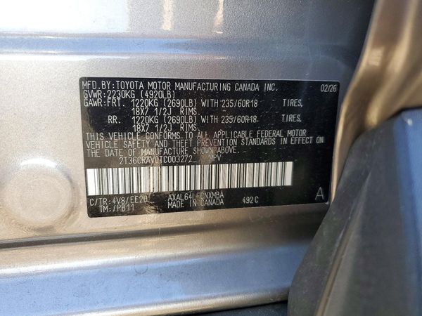2026 TOYOTA RAV4 — VINS