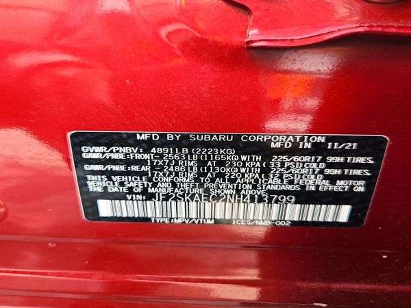 2022 SUBARU FORESTER Premium — VINS