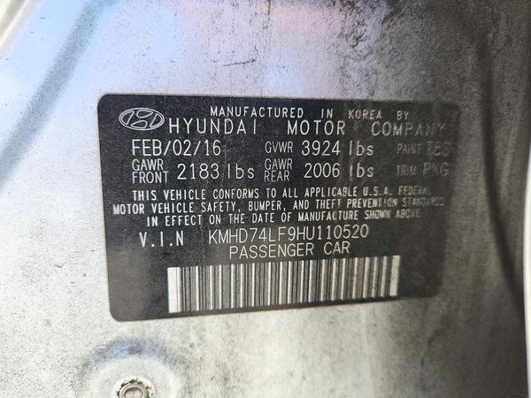 2017 HYUNDAI ELANTRA SE Base — VINS