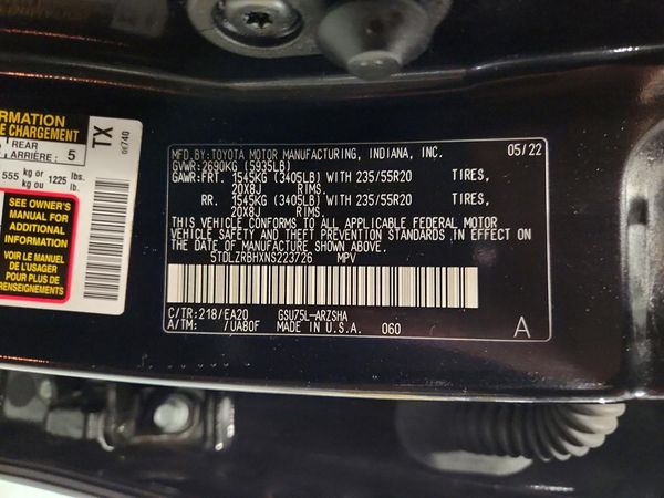 2022 TOYOTA HIGHLANDER XSE — VINS