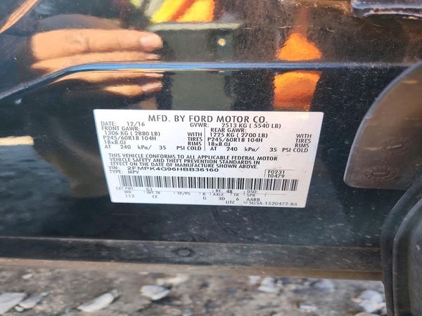 2017 FORD EDGE SE — VINS