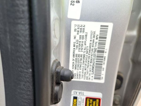 2012 HONDA CRV LX — VINS