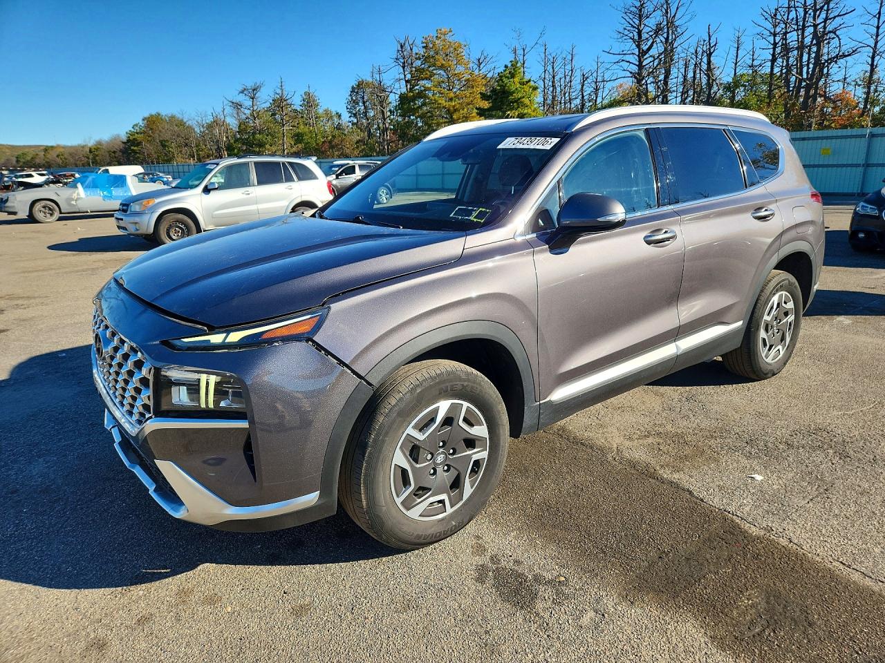 2022 HYUNDAI SANTA FE Blue — Front 3/4