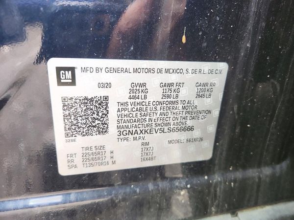 2020 CHEVROLET EQUINOX LT (1LT) — VINS