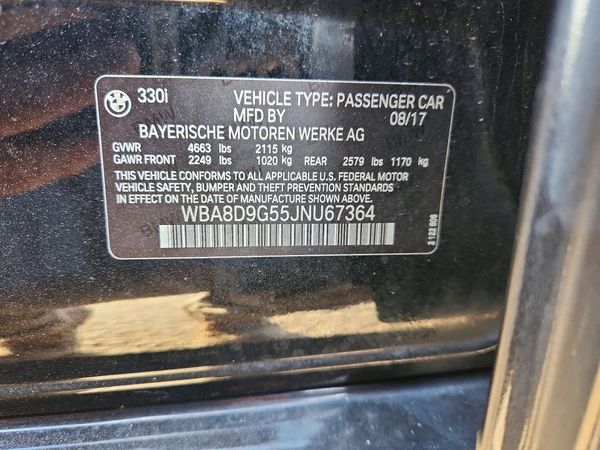 2018 BMW 330 xDrive SA — VINS
