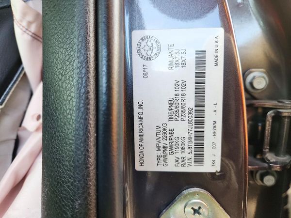 2018 ACURA RDX Advance Package — VINS