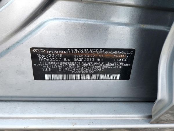 2016 HYUNDAI SONATA — VINS