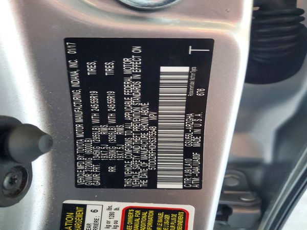 2017 TOYOTA HIGHLANDER Ltd/Ltd Platinum — VINS