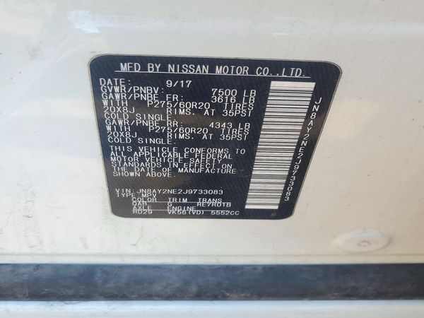 2018 NISSAN ARMADA — VINS