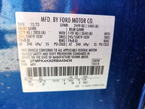 2024 FORD EDGE Titanium — VINS