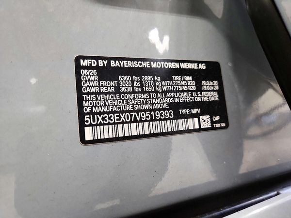 2027 BMW X6 xDrive40i — VINS