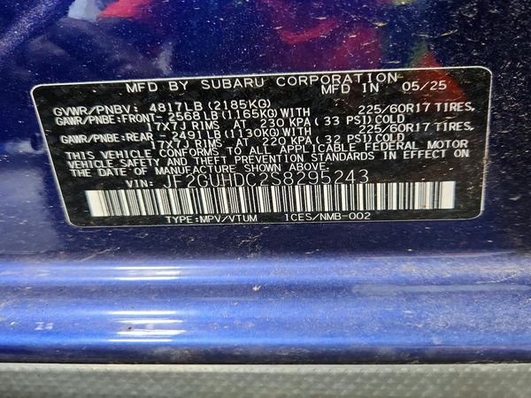 2025 SUBARU CROSSTREK — VINS