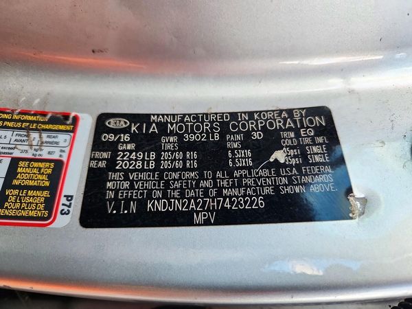 2017 KIA SOUL Base — VINS