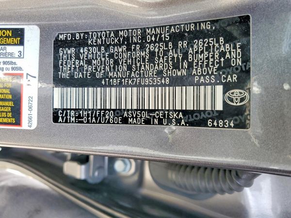 2015 TOYOTA CAMRY