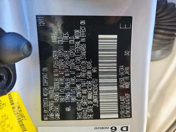 2012 LEXUS GX 460 Base — VINS