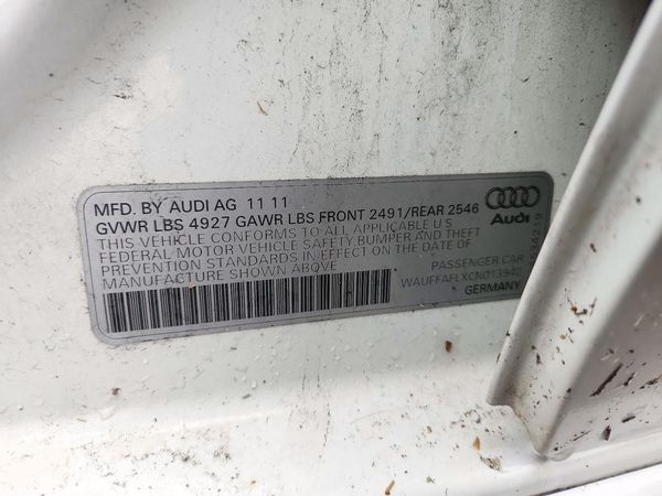 2012 AUDI A4 quattro Premium Plus — VINS
