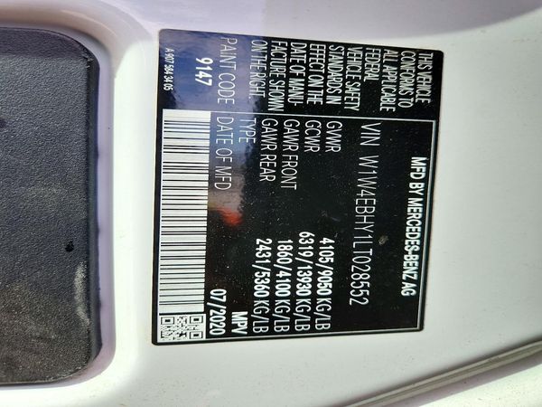 2020 MERCEDES-BENZ SPRINTER 907 (VS30) — VINS