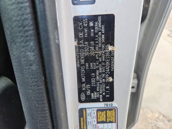 2019 KIA FORTE FE/LX/LXS — VINS