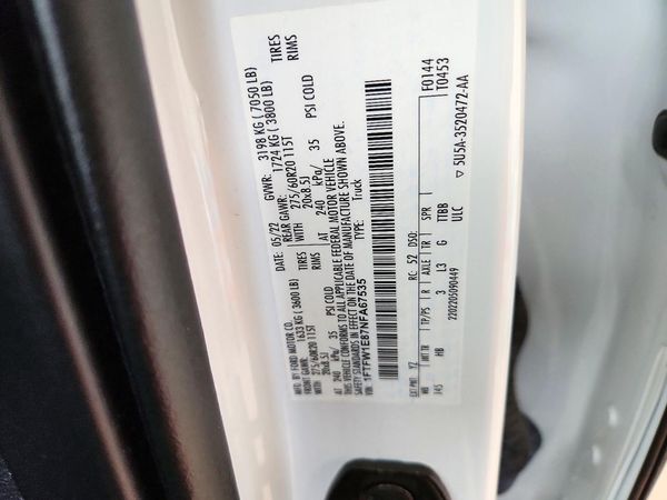2022 FORD F150 SuperCrew — VINS