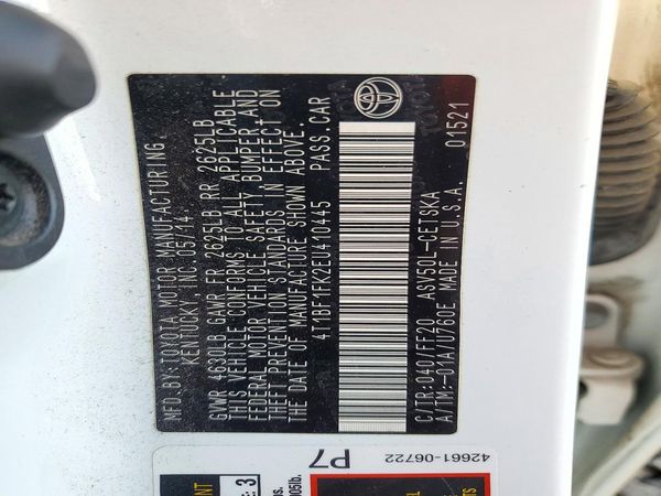2014 TOYOTA CAMRY — VINS
