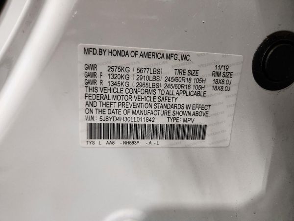 2020 ACURA MDX SH-AWD — VINS
