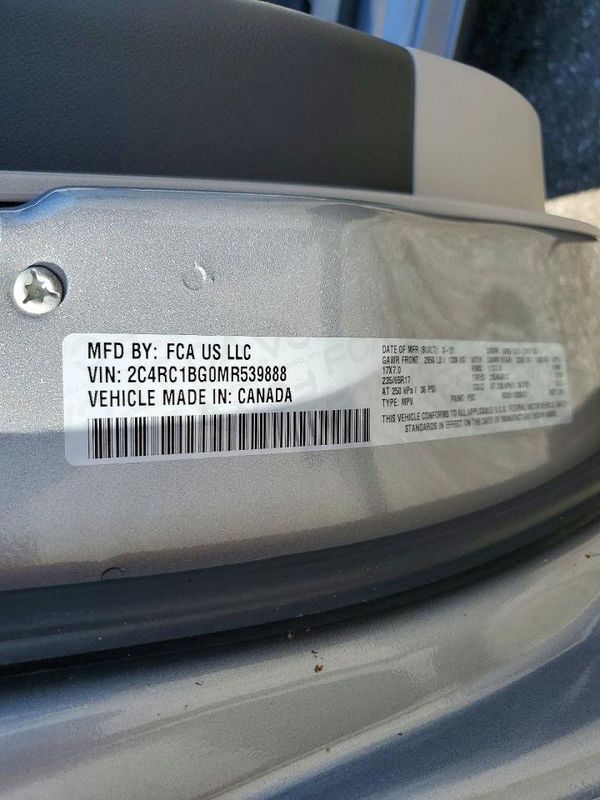 2021 CHRYSLER PACIFICA Touring L — VINS