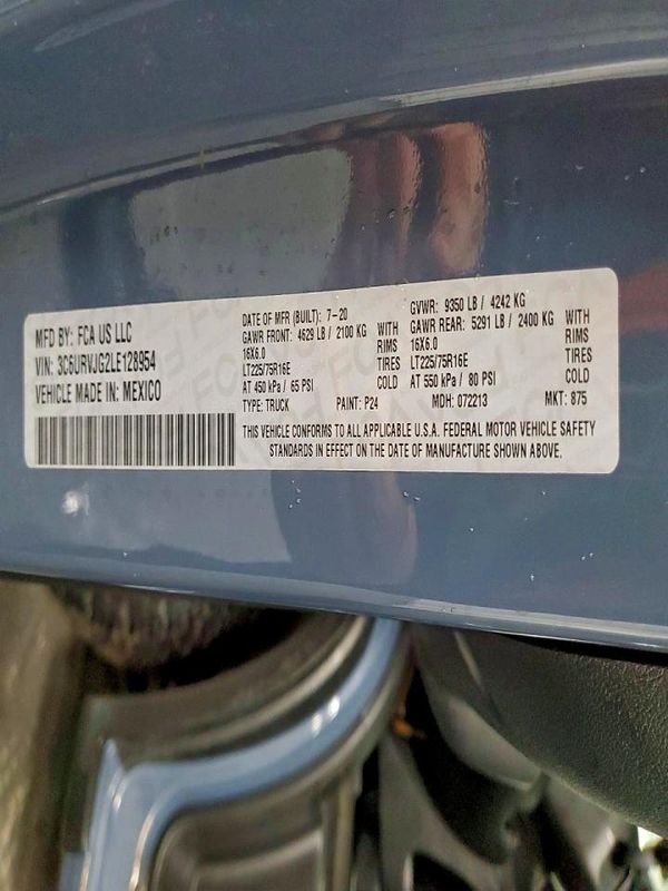 2020 RAM PROMASTER 1500 VF