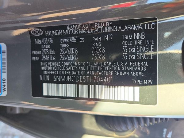 2026 HYUNDAI TUCSON SEL, SEL Plus — VINS