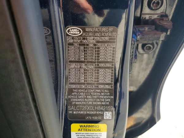 2020 LAND ROVER DISCOVERY SPORT S R-Dynamic — VINS