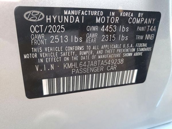2026 HYUNDAI SONATA SEL Sport — VINS