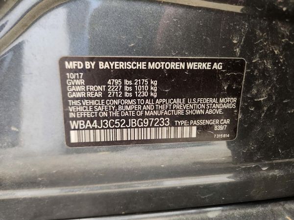 2018 BMW 430XI xDrive Gran Coupe — VINS