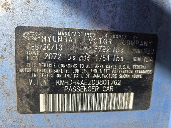 2013 HYUNDAI ELANTRA — VINS