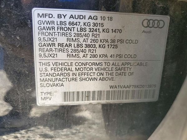 2019 AUDI Q7 quattro Prestige — VINS